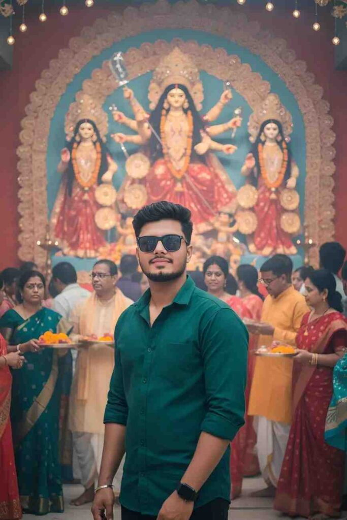 google gemini durga puja boys photo editing prompt