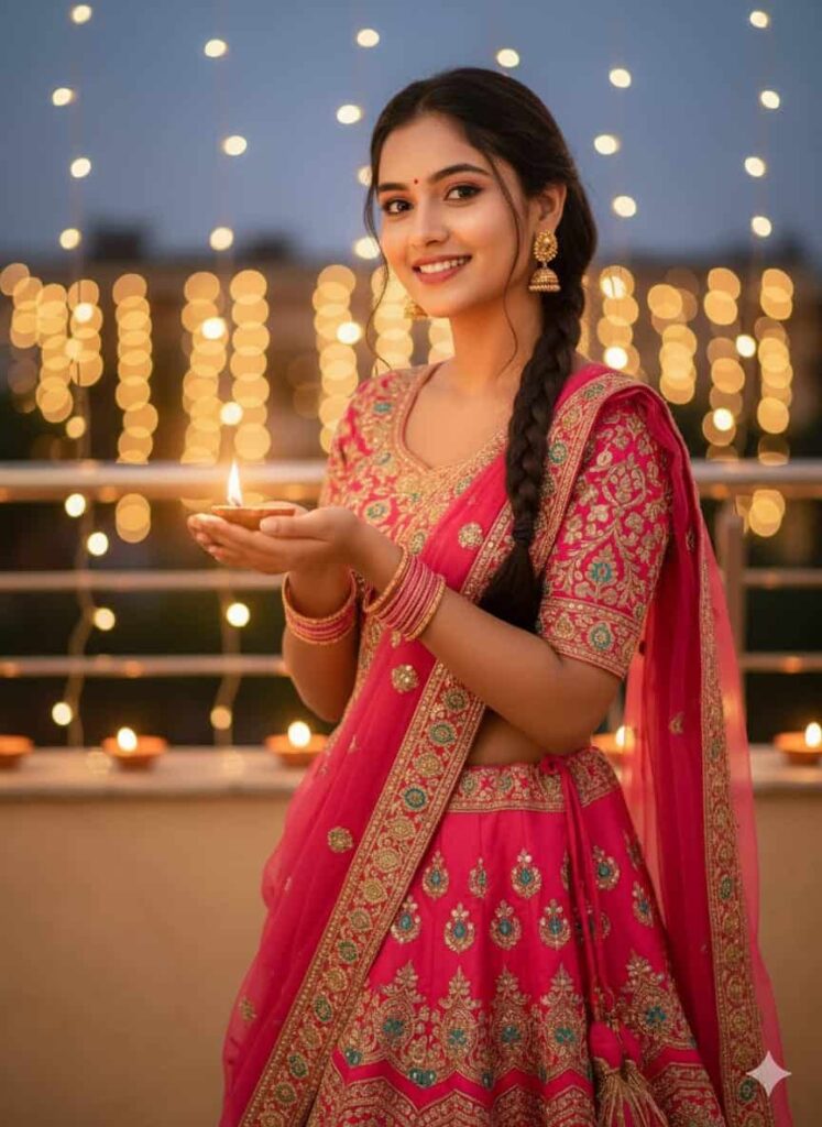 girls diwali gemini photo editing prompt