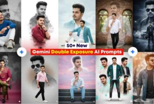 Double exposure photo editing Gemini prompts