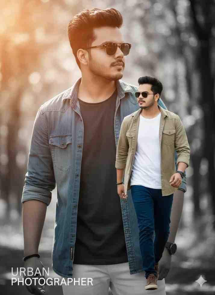 couple double exposure photo editing