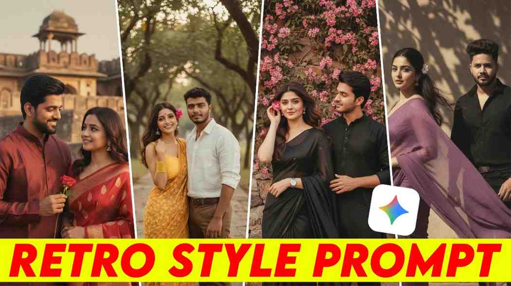 Prompt for Gemini Ai Retro Style Couple Photo