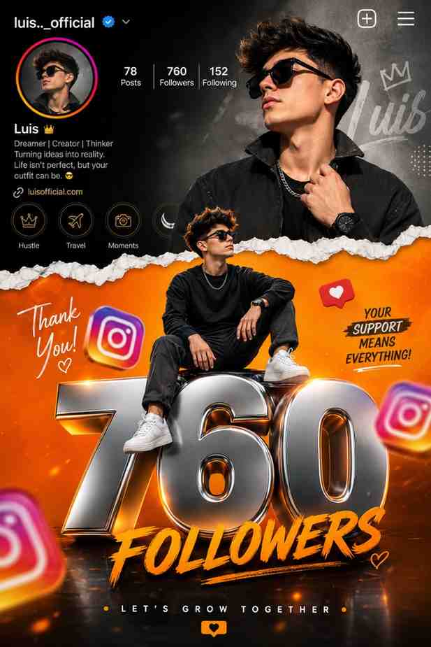 Instagram Profile Followers Poster Editing