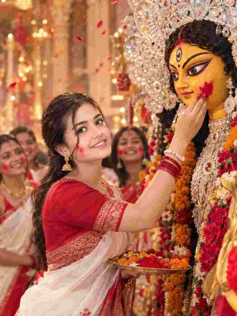 durga puja photo editing prompt