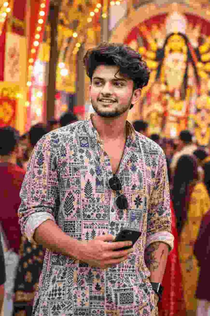 Durga Puja Photo Editing Prompt for Boys